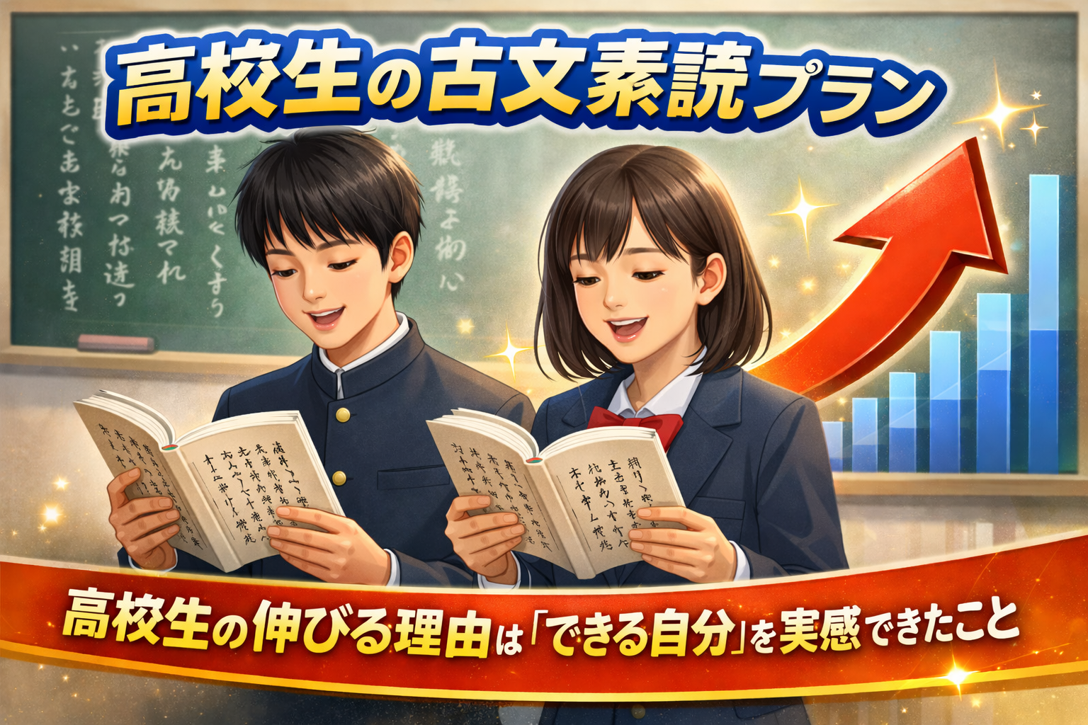 古文の素読を通じて自信と学習習慣を育てる高校生向けメソッドのイメージ