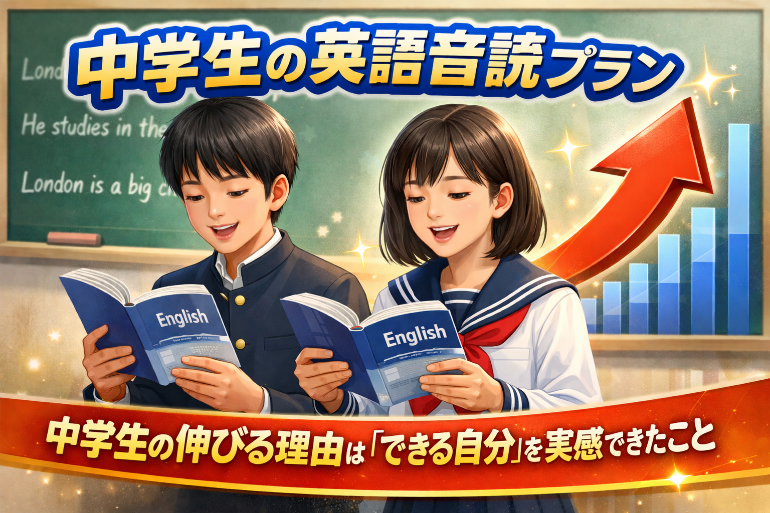 英語音読を通じて自信と学習習慣を育てる中学生向けメソッドのイメージ